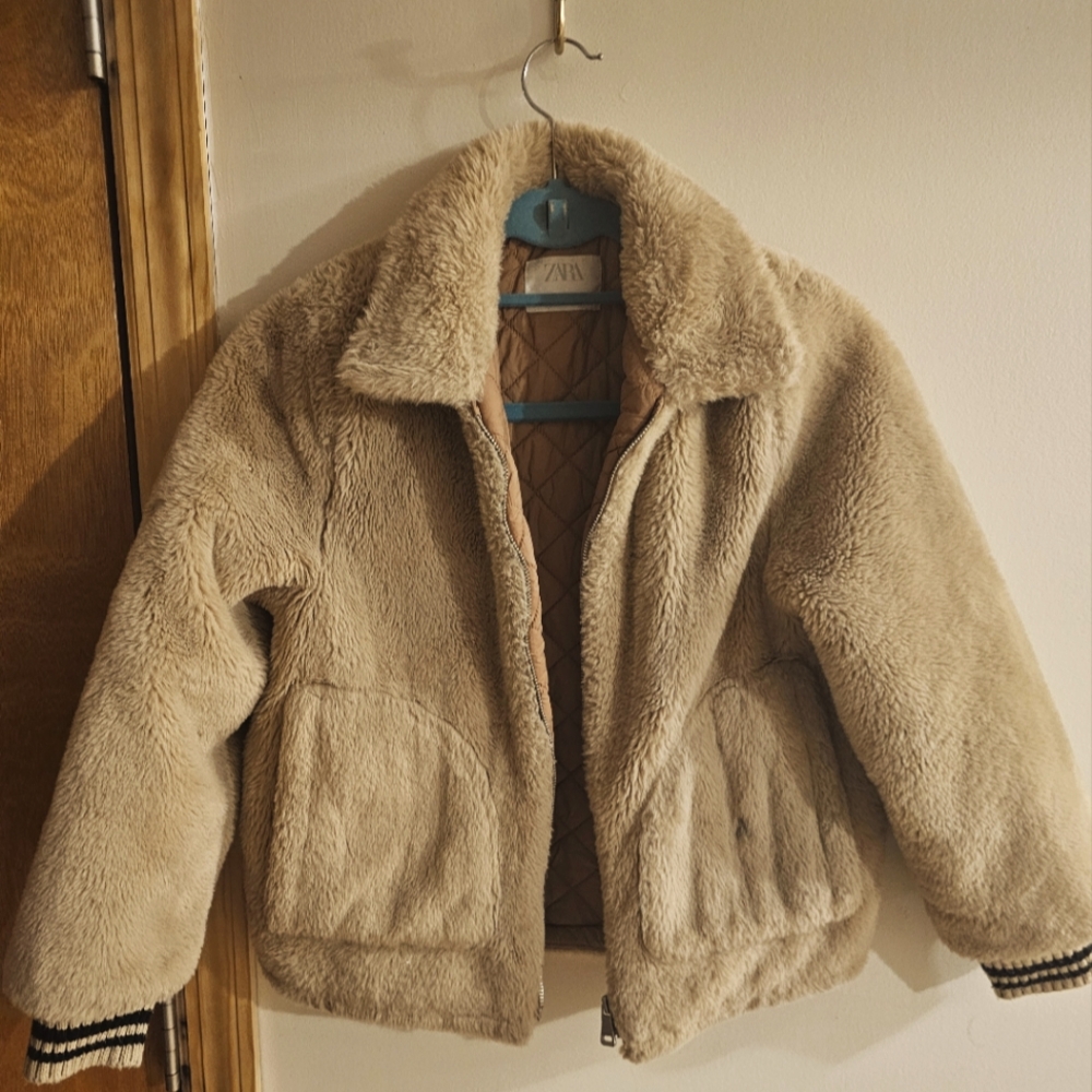 Zara Girls Tan Bomber Jacket